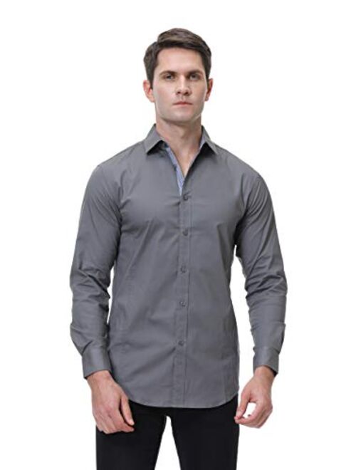 Alex Vando Valentine Mens Dress Shirts Regular Fit Long Sleeve Men Button Down Shirt