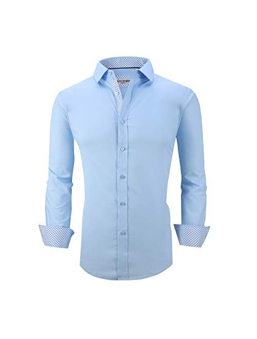 Alex Vando Valentine Mens Dress Shirts Regular Fit Long Sleeve Men Button Down Shirt