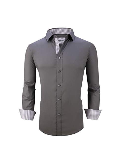 Alex Vando Valentine Mens Dress Shirts Regular Fit Long Sleeve Men Button Down Shirt