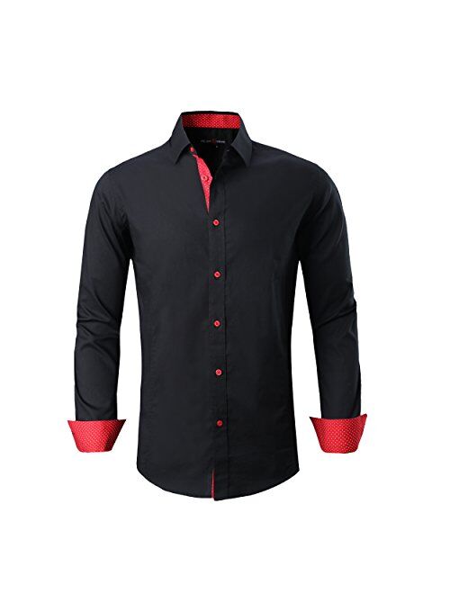 Alex Vando Valentine Mens Dress Shirts Regular Fit Long Sleeve Men Button Down Shirt