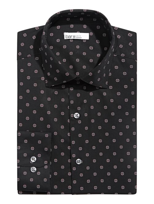 Bar III Valentine Men's Slim-Fit Medallion-Print Dress Shirt, Created for Macy's