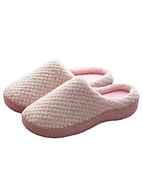 Ofoice Men's & Women's Memory Foam Slippers, Arch Support Fluffy Slippers for Winter