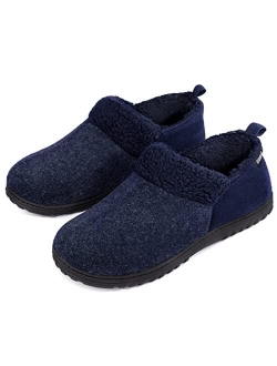 ULTRAIDEAS Men's Cozy Memory Foam Slippers with Arch Support, Wool-Like Blend Micro Suede House Shoes with Arch Support