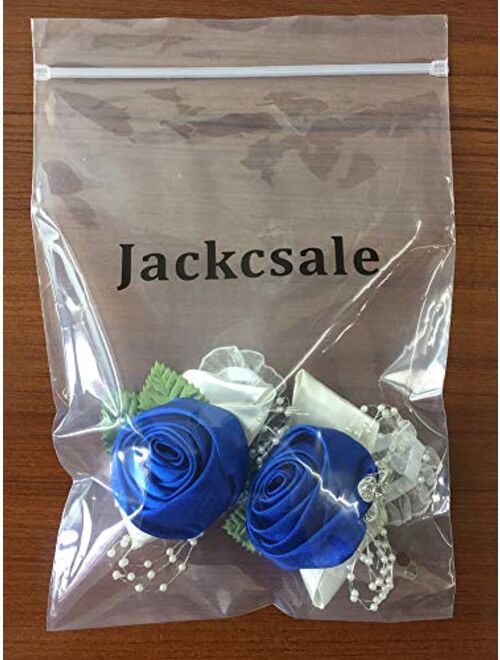 Jackcsale Wedding Bridal Corsage Bridesmaid Wrist Flower Corsage Flowers for Wedding Blue Pack of 2