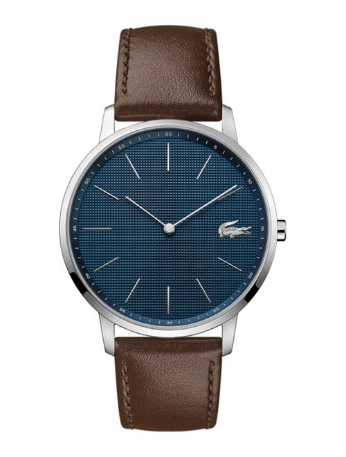 Lacoste Men's Moon Ultra Slim Brown Leather Strap Watch 40mm