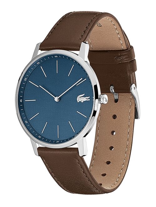 Lacoste Men's Moon Ultra Slim Brown Leather Strap Watch 40mm