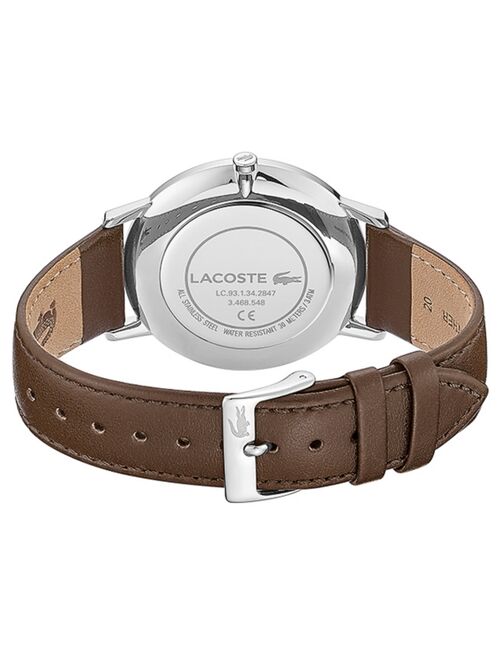 Lacoste Men's Moon Ultra Slim Brown Leather Strap Watch 40mm