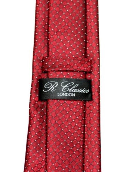 Retreez Check Textured Woven Microfiber Men's Tie