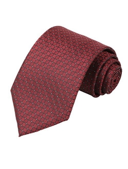 KissTies Mens Necktie Solid Color Checkered Ties For Men