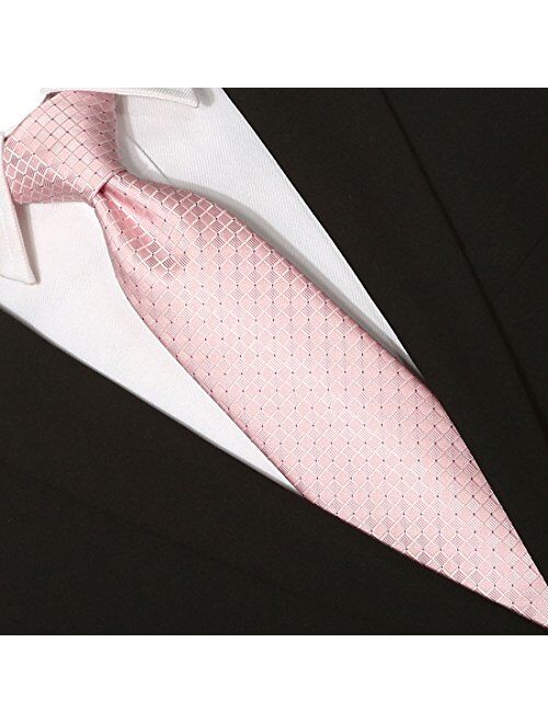 KissTies Mens Necktie Solid Color Checkered Ties For Men