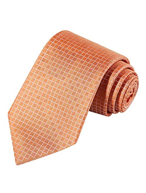 KissTies Mens Necktie Solid Color Checkered Ties For Men