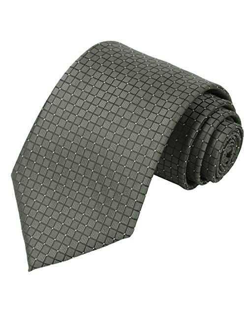 KissTies Mens Necktie Solid Color Checkered Ties For Men