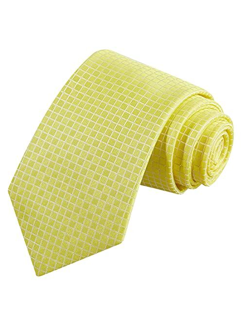 KissTies Mens Necktie Solid Color Checkered Ties For Men