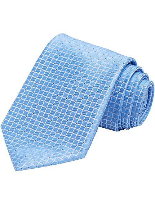 KissTies Mens Necktie Solid Color Checkered Ties For Men