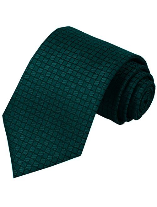 KissTies Mens Necktie Solid Color Checkered Ties For Men