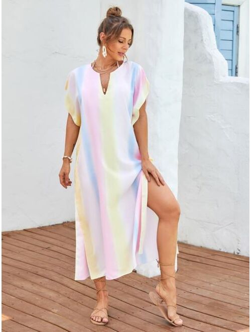 Shein Tie Dye Print Split Thigh Dress