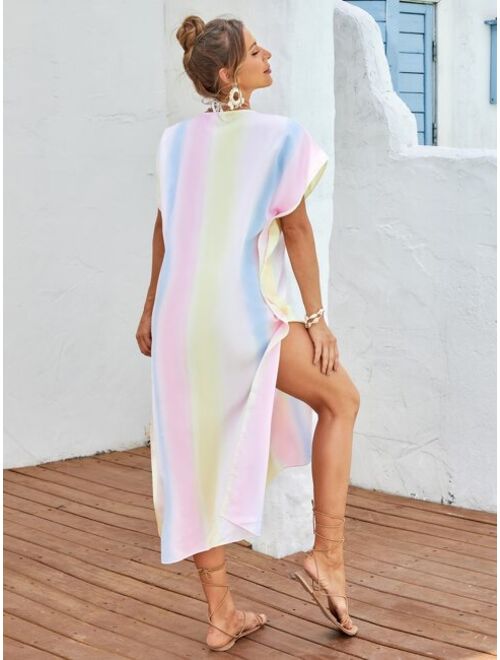 Shein Tie Dye Print Split Thigh Dress