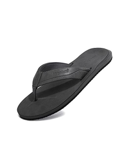 Flip Flops Mens Thong Sandals Leather Casual Comfort Flat Slides Slippers