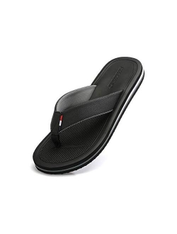 Flip Flops Mens Thong Sandals Leather Casual Comfort Flat Slides Slippers