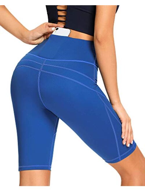 AS ROSE RICH Biker Shorts for Women High Waist - 3 Pockets Spandex Workout Shorts Women - Regular and Plus Size