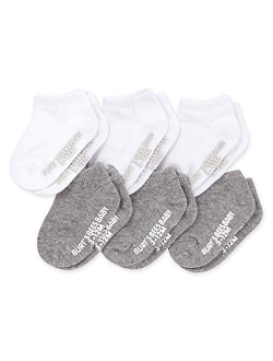 Burt's Bees Baby Unisex Baby, 6-pack Ankle Socks With Non-slip Grips, Made With Organic Cotton