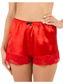 Women's Lingerie Lace Briefs Panties French Knickers Satin Shorts