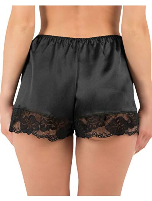 Satini Women's Lingerie Lace Briefs Panties French Knickers Satin Shorts