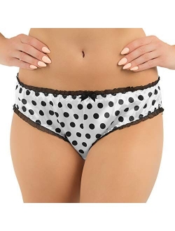 Women's Polkadot Tanga Bikini Satin Briefs Panties