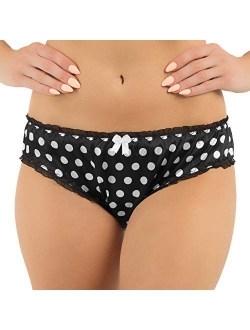 Women's Polkadot Tanga Bikini Satin Briefs Panties