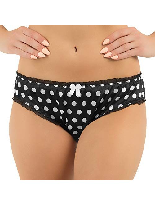 Satini Women's Polkadot Tanga Bikini Satin Briefs Panties