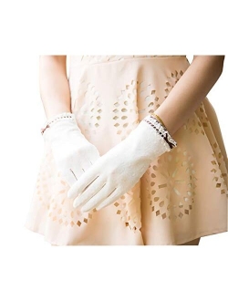 Women's Lace Sunscreen Driving Gloves Touchscreen Outdoor Bowknot for Summer UV Protection