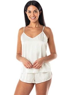 Lingerie Satin Pajamas Set Cami Shorts Sleepwear Nightwear