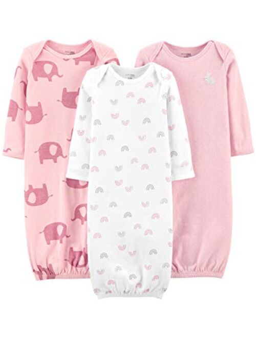 Simple Joys by Carter's Baby Girls' Cotton Sleeper Gown, Pack of 3