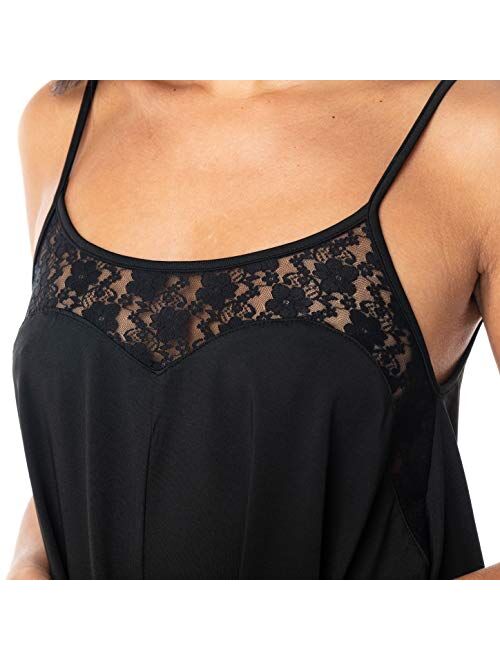 Satini Lingerie Nightgown Lace Chemise Camisole Slip Sleepwear Nightwear