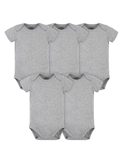 Gerber unisex-baby 5 Pack Onesies Multi-packs Bundle Interlock 180 Gsm