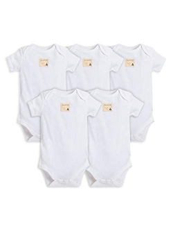 Burt's Bees Baby Unisex Baby Bodysuits, 5-Pack Short & Long Sleeve One-Pieces, 100% Organic Cotton