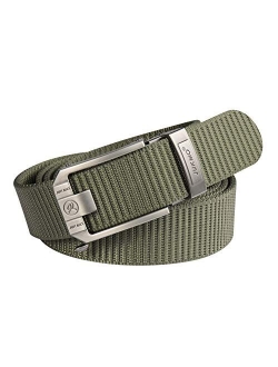 Ratchet Belt for Men, Nylon Web Tactical Gun Belt with Automatic Slide Buckle