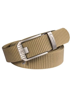 Ratchet Belt for Men, Nylon Web Tactical Gun Belt with Automatic Slide Buckle