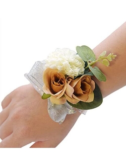 Skydume Snadulor 1 Pcs Small Fresh Artificial Flower Wrist Flower Corsage,Used for Outdoor Wedding,Wedding Anniversary,Party(Blue)