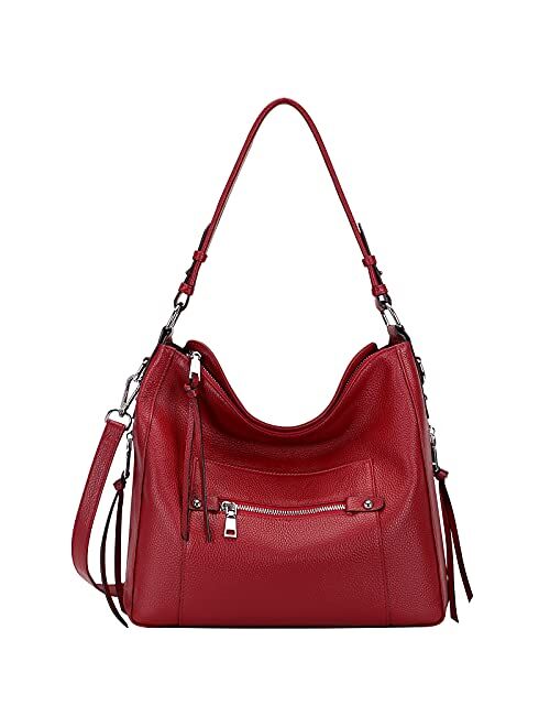 OVER EARTH Hobo Purses and Handbags for Women Genuine Leather Shoulder Bag Crossbody Purse