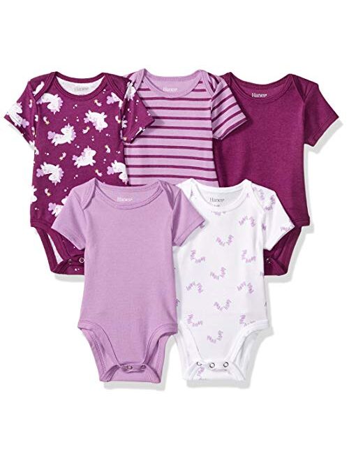 Hanes Ultimate Baby Flexy 5 Pack Short Sleeve Bodysuits