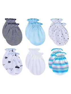 RATIVE Newborn Baby Cotton Gloves No Scratch Mittens For 0-6 Months Boys Girls