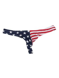 Hot Men's Thong Underwear, USA Star-Spangled Banner, Men's Stars and Stripes Thong G-String Underwear.