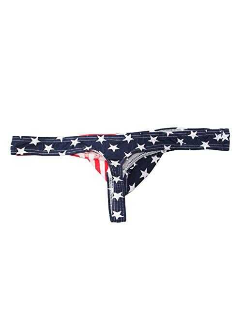 MuscleMate Hot Men's Thong Underwear, USA Star-Spangled Banner, Men's Stars and Stripes Thong G-String Underwear.