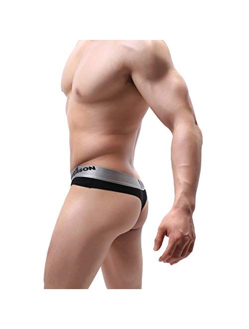 MuscleMate 4 Pack Men's Thong Underwear Brazilian Style, 4 Pack Men's Thong G-String Underpants.