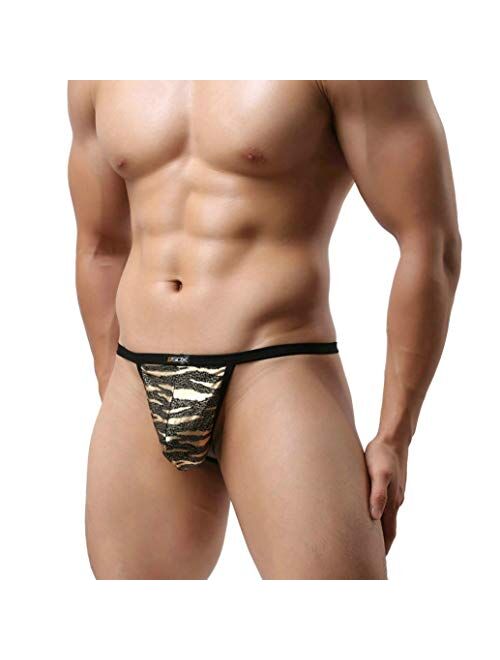 MuscleMate Premium Hot Men's G-String Leopard Print Thong Comfort Hot Low Raise Underwear