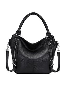 Genuine Leather Handbags for Women Hobo Shoulder Bag Ladies Leather Tote Bag