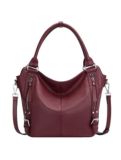 Genuine Leather Handbags for Women Hobo Shoulder Bag Ladies Leather Tote Bag