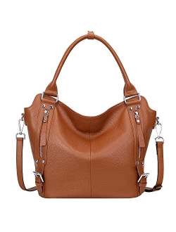 Genuine Leather Handbags for Women Hobo Shoulder Bag Ladies Leather Tote Bag