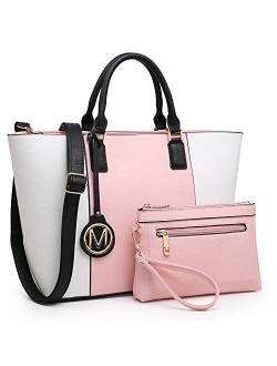 MKP Women Large Tote Bags Top Handle Satchel Handbags Purses Shoulder Bag Work Bags Set 2pcs